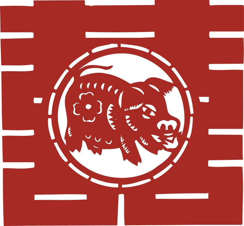 中国风中式传统喜庆民俗人物动物窗花剪纸插画边框AI矢量PNG素材【2886】